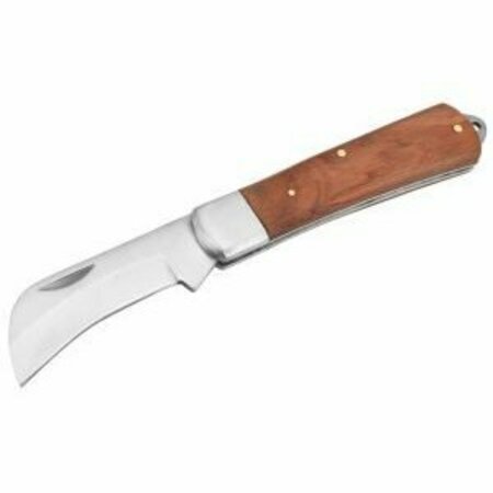 TOLSEN Electricians Knife, Fine Polished Wooden Handle, Bend Head, Special Stainless Steel, 7.75 38041